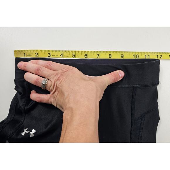 Under armour size XS black womens compression pants ankle full leg color block - Picture 5 of 7
